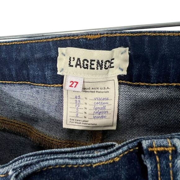 L'Agence High Rise Stretch NWOT Women's Sz 27 Blue Denim Ankle Skinny Jeans - Picture 3 of 10